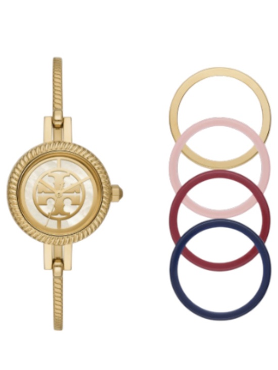 Tory Burch Womens Reva Gold Tone Bangle Interchangeable Watch Set main image 6